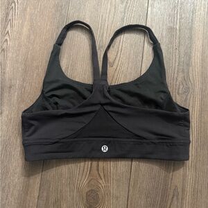 Lululemon Train Times Bra Black Size 2 Racerback Mesh Athletic Sports Bra